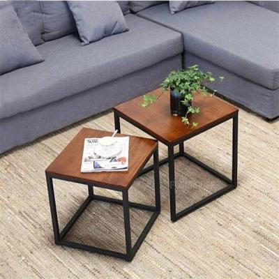 🪑 Steel × MDF Side Tables Set – 2 Pieces