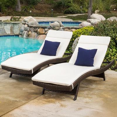 Rattan Sun Lounger – Brown × Off-White