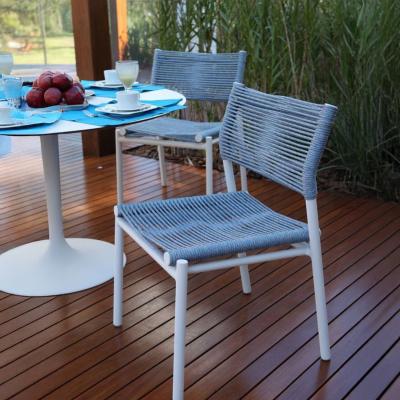🪑 Outdoor Chair – Grey Rope × White Frame
