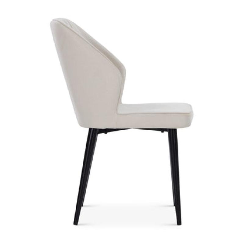 🪑 Upholstered Chair – Off White × Matte Black