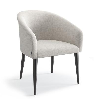 🪑 Upholstered Chair – Half-Round Design – Beige × Black Legs