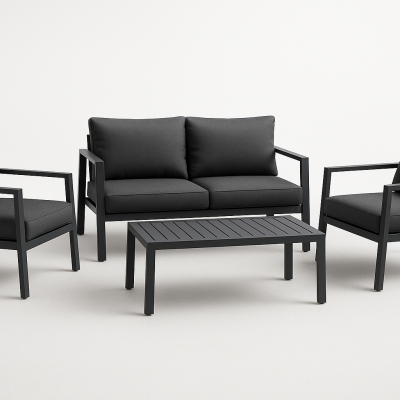 🪑 black Seating Set – 4 Pieces