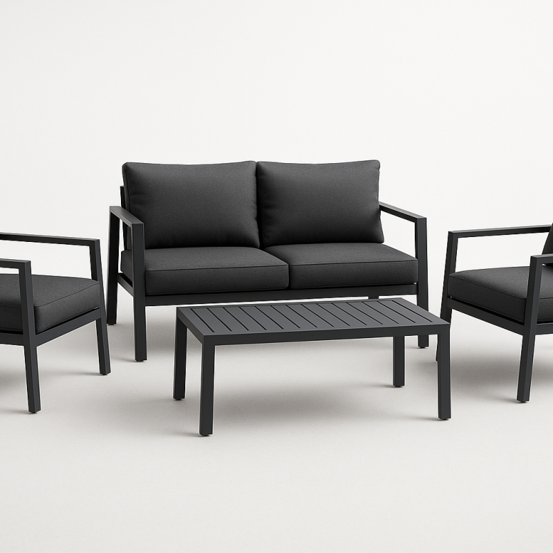 🪑 black Seating Set – 4 Pieces