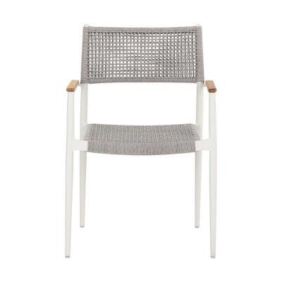 🪑 Outdoor Chair – Grey Rope × White Frame