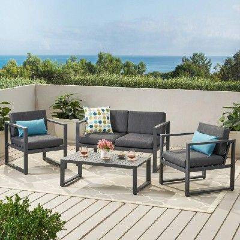 🪑 Grey Seating Set – 4 Pieces